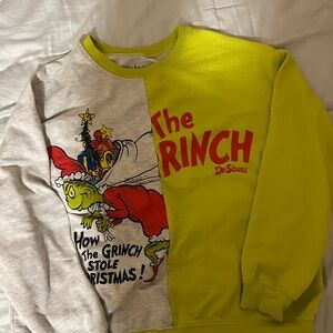 Dr. Seuss Grinch Sweater in Gray and Neon Green